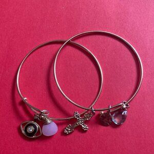 Gold Charm Bangle Set